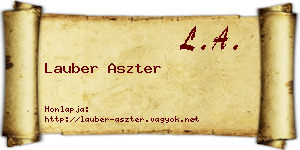 Lauber Aszter névjegykártya
